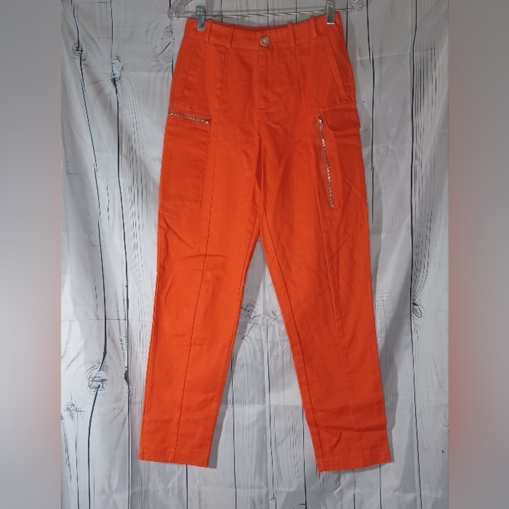 Nasty Gal Collection Women's Orange Cargo Pants - Picture 1 of 14